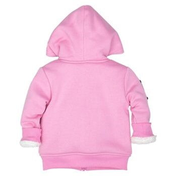 Sweat zippé Interdit De Me Gronder Rika rose - L'Atelier Des Tout-Petits