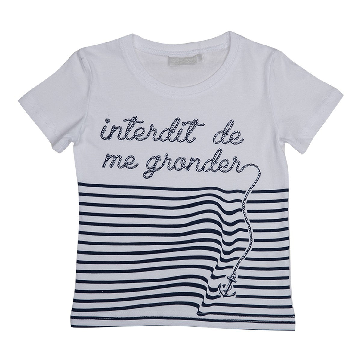 T-shirt Interdit De Me Gronder Ancre blanc - L'Atelier Des Tout-Petits