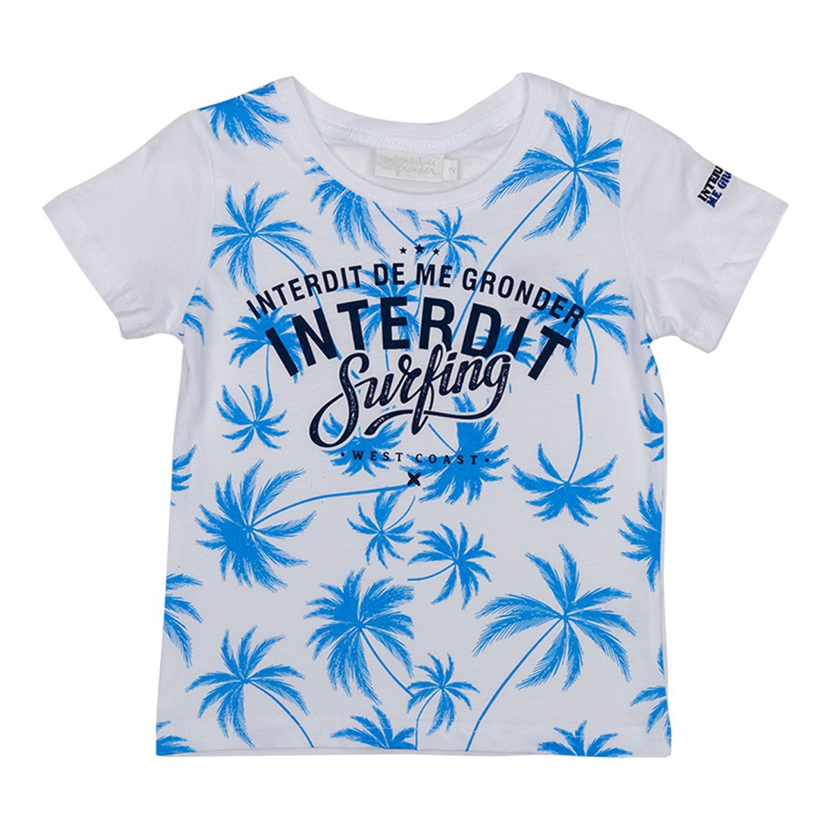 T-shirt Interdit De Me Gronder Palm Beach blanc - L'Atelier Des Tout-Petits