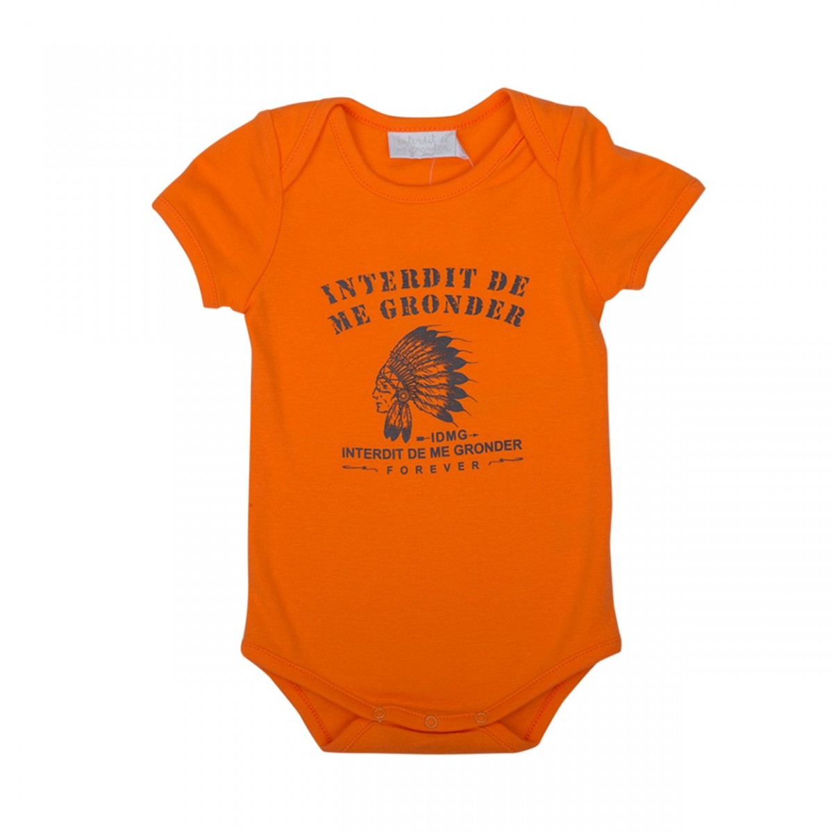 Body Bébé Interdit De Me Gronder Petit Indien orange - L'Atelier Des Tout-Petits