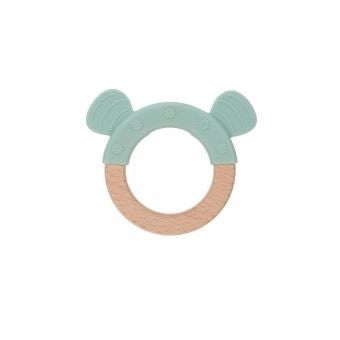 Anneau de dentition Bois et Silicone Lassig Little Chums Chien