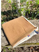 Bavoir/serviette Suzon Et Suzette Lisette gris uni - L'Atelier Des Tout-Petits