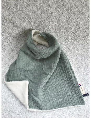 Bavoir/serviette Suzon Et Suzette Lisette gris uni - L'Atelier Des Tout-Petits