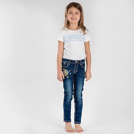 Jean fille Interdit de me gronder Lovita Bleu - L'Atelier Des Tout-Petits