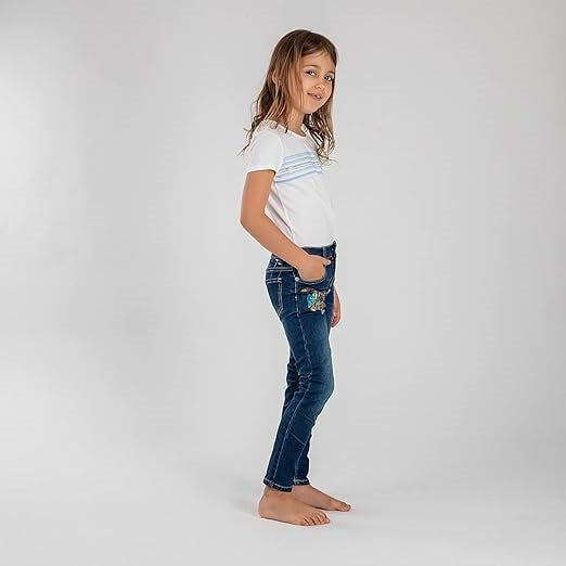Jean fille Interdit de me gronder Lovita Bleu - L'Atelier Des Tout-Petits