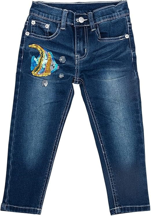 Jean fille Interdit de me gronder Lovita Bleu - L'Atelier Des Tout-Petits