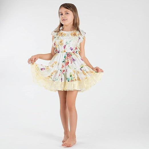 Robe fille Interdit de me gronder Summer imprimé fleur - L'Atelier Des Tout-Petits