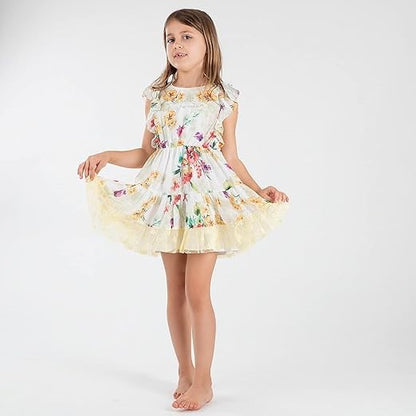 Robe fille Interdit de me gronder Summer imprimé fleur - L'Atelier Des Tout-Petits