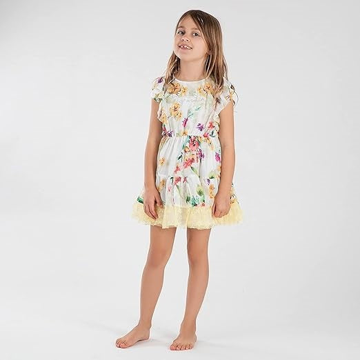 Robe fille Interdit de me gronder Summer imprimé fleur - L'Atelier Des Tout-Petits