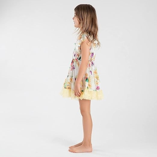 Robe fille Interdit de me gronder Summer imprimé fleur - L'Atelier Des Tout-Petits