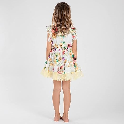Robe fille Interdit de me gronder Summer imprimé fleur - L'Atelier Des Tout-Petits