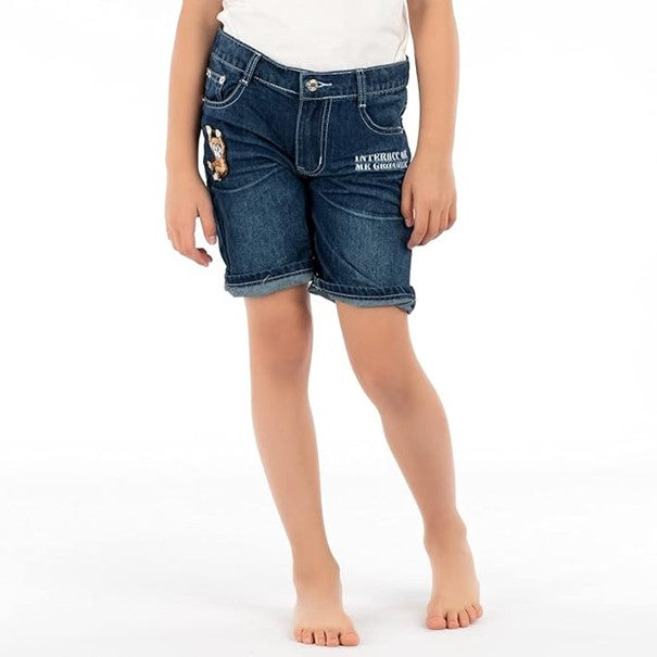 Short Interdit De Me Gronder Monkito Marine - L'Atelier Des Tout-Petits