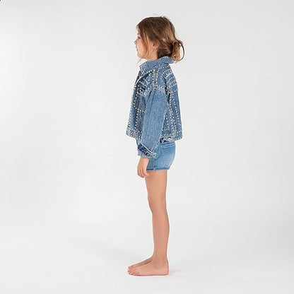 Short en jean fille Interdit de me gronder Kama Marine - L'Atelier Des Tout-Petits