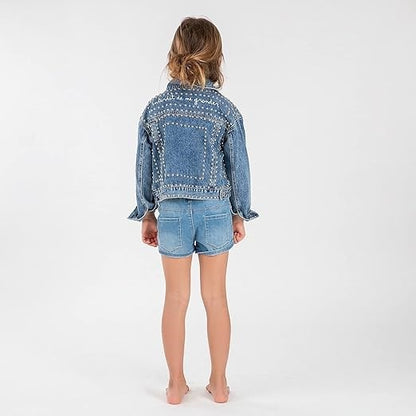 Short en jean fille Interdit de me gronder Kama Marine - L'Atelier Des Tout-Petits