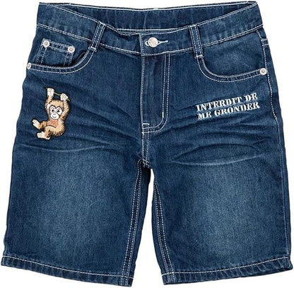 Short Interdit De Me Gronder Monkito Marine - L'Atelier Des Tout-Petits