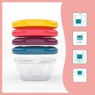 Boîtes de conservation Babymoov Babybols Multicolore 120 ml - L'Atelier Des Tout-Petits