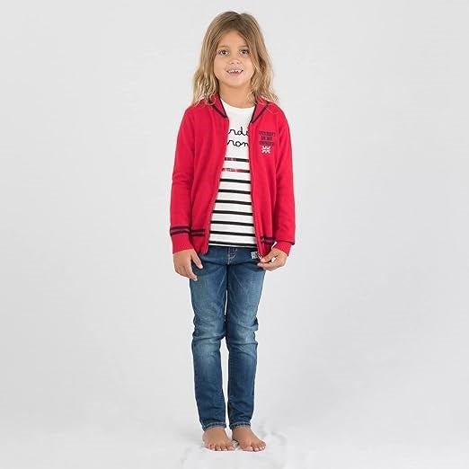 Gilet Interdit De Me Gronder Swag rouge logo bleu - L'Atelier Des Tout-Petits