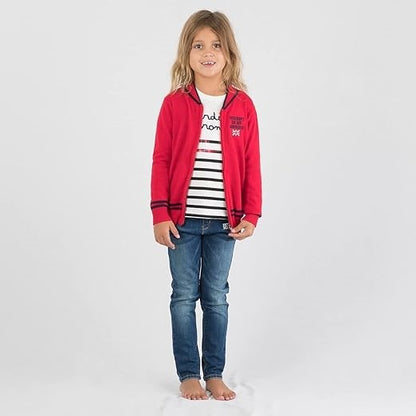 Gilet Interdit De Me Gronder Swag rouge logo bleu - L'Atelier Des Tout-Petits