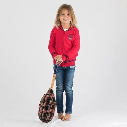 Gilet Interdit De Me Gronder Swag rouge logo bleu - L'Atelier Des Tout-Petits