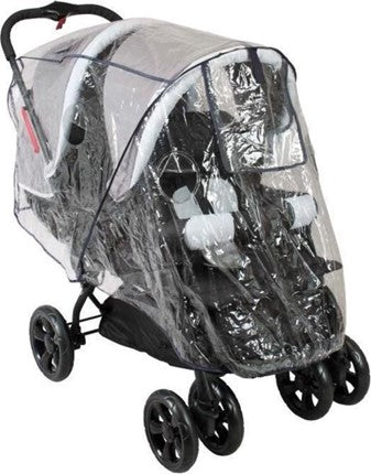 Habillage Pluie Bambisol pour poussettes doubles transparent - L'Atelier Des Tout-Petits