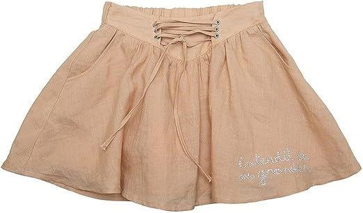 Jupe fille Interdit de me gronder Sahara beige - L'Atelier Des Tout-Petits