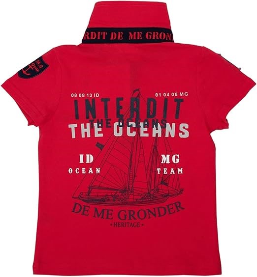 Polo Interdit De Me Gronder Océan rouge - L'Atelier Des Tout-Petits