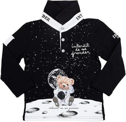 Polo manches longues Interdit De Me Gronder Luna - L'Atelier Des Tout-Petits