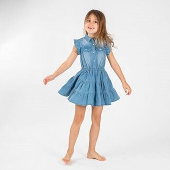 Robe Interdit De Me Gronder Ska bleu jean - L'Atelier Des Tout-Petits