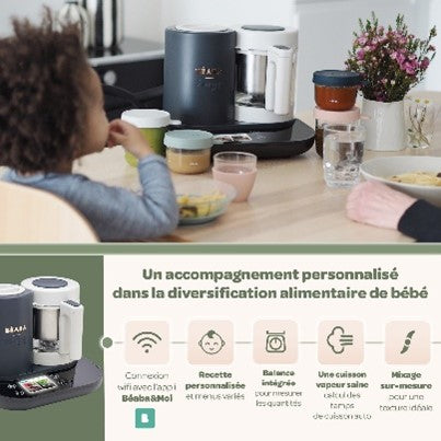 Robot multifonction Béaba Babycook Smart Gris Anthracite - L'Atelier Des Tout-Petits