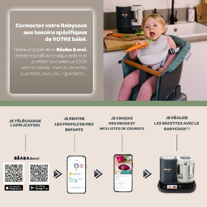 Robot multifonction Béaba Babycook Smart Gris Anthracite - L'Atelier Des Tout-Petits