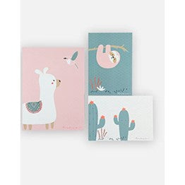 Set de 3 posters Noukies Moris et Sacha rose