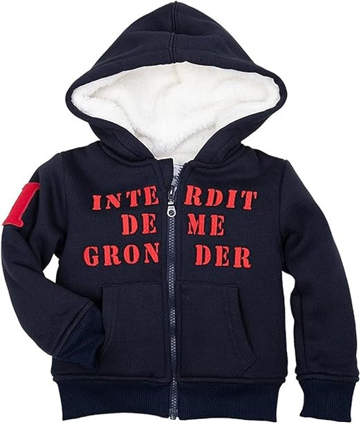 Sweat zippé Interdit De Me Gronder Rika marin - L'Atelier Des Tout-Petits