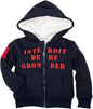 Sweat zippé Interdit De Me Gronder Rika marin - L'Atelier Des Tout-Petits