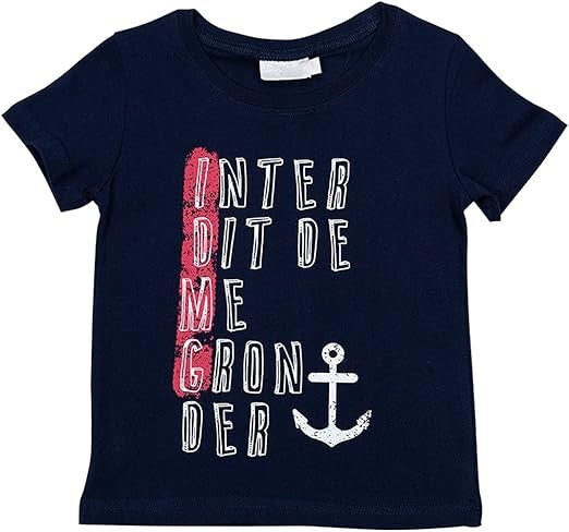 T-shirt Interdit De Me Gronder IDMG marine - L'Atelier Des Tout-Petits