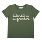 T-shirt Interdit De Me Gronder L'Interdit Kaki logo écru - L'Atelier Des Tout-Petits