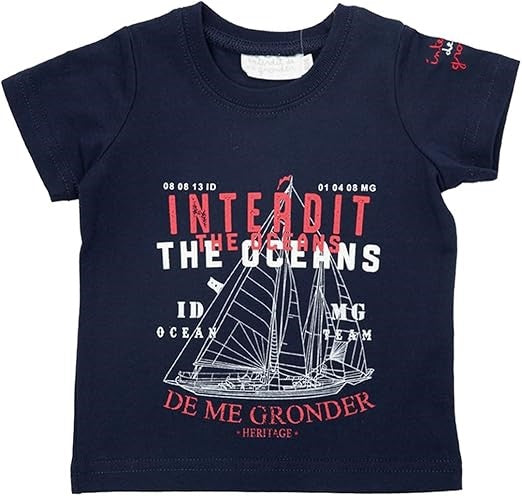 T-shirt Interdit De Me Gronder Navire marin - L'Atelier Des Tout-Petits