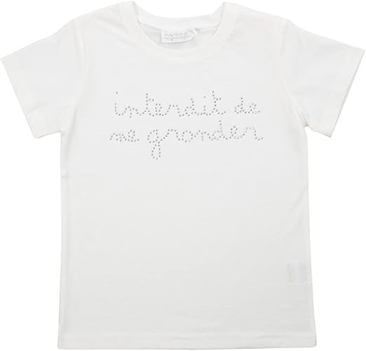 T-shirt Interdit De Me Gronder Rock blanc - L'Atelier Des Tout-Petits