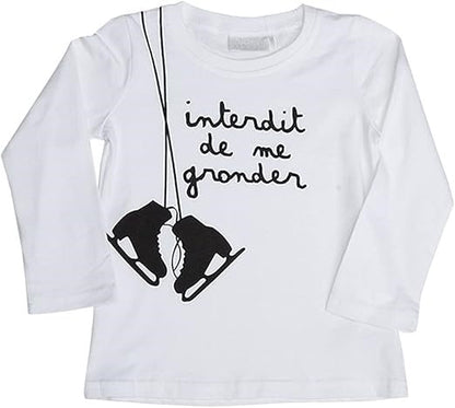 T-shirt manches longues Interdit De Me Gronder Patinage - L'Atelier Des Tout-Petits