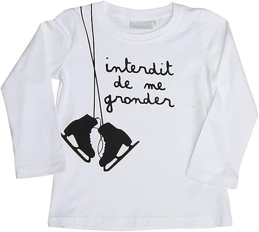 T-shirt manches longues Interdit De Me Gronder Patinage - L'Atelier Des Tout-Petits