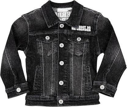 Veste en jean fille Interdit De Me Gronder Denima Noir - L'Atelier Des Tout-Petits