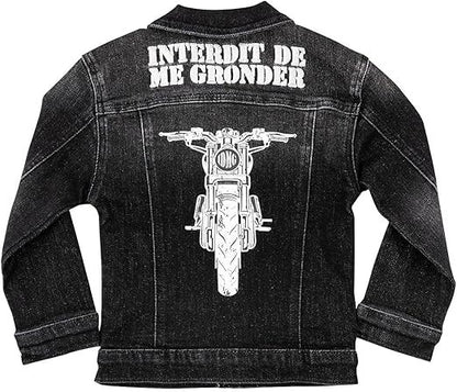 Veste en jean fille Interdit De Me Gronder Denima Noir - L'Atelier Des Tout-Petits
