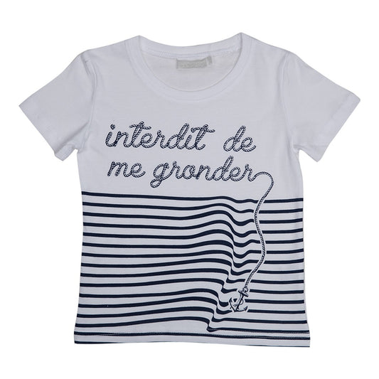 T-shirt Interdit De Me Gronder Ancre blanc - L'Atelier Des Tout-Petits
