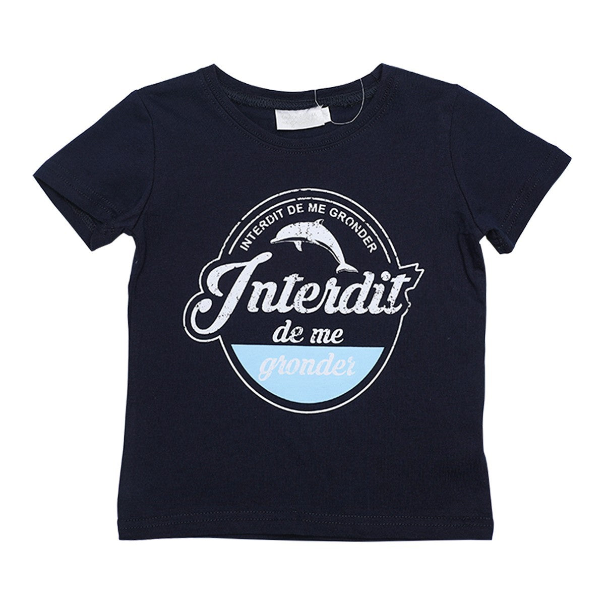T-shirt Interdit De Me Gronder Blue marine - L'Atelier Des Tout-Petits