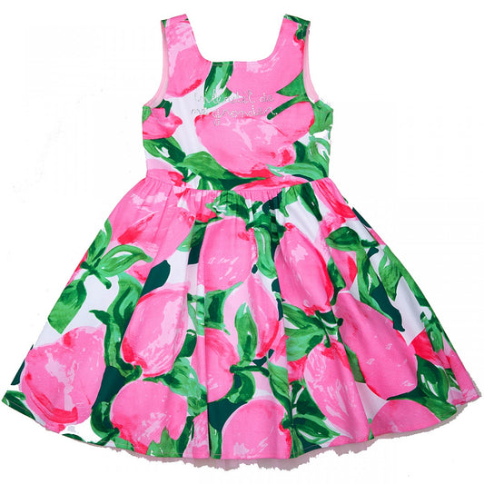 Robe fille Interdit De Me Gronder Déesse Imprimé fleur - L'Atelier Des Tout-Petits