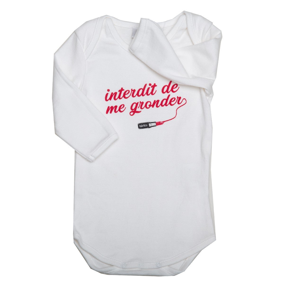Body Bébé Interdit De Me Gronder Little Pretty blanc Logo rouge - L'Atelier Des Tout-Petits
