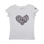 T-shirt Interdit De Me Gronder Love blanc imprimé léopard - L'Atelier Des Tout-Petits