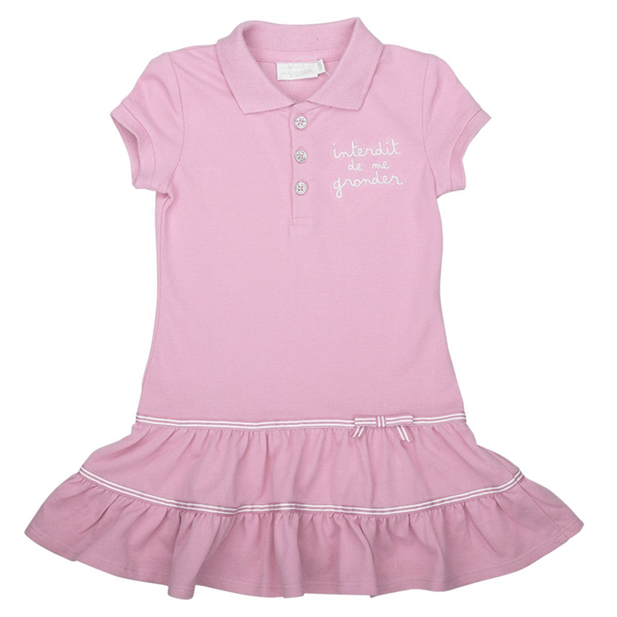 Robe fille Interdit De Me Gronder Mademoiselle (rose) - L'Atelier Des Tout-Petits