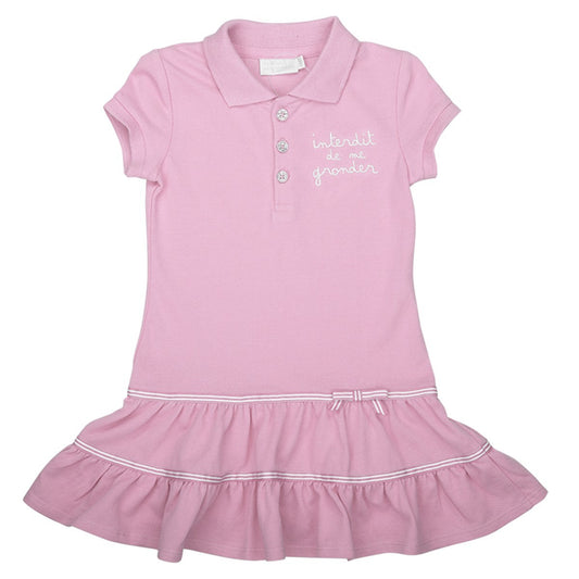 Robe fille Interdit De Me Gronder Mademoiselle (rose) - L'Atelier Des Tout-Petits