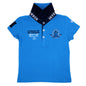 Polo Interdit De Me Gronder Moa bleu ciel Logo blanc - L'Atelier Des Tout-Petits