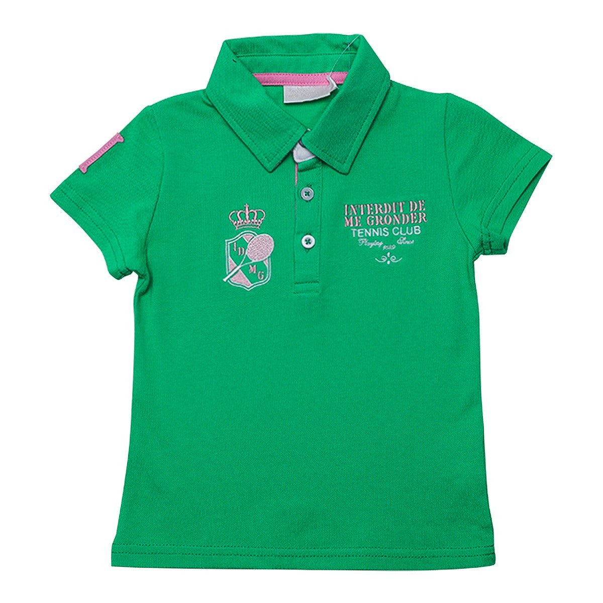 Polo Interdit De Me Gronder Oxford vert - L'Atelier Des Tout-Petits